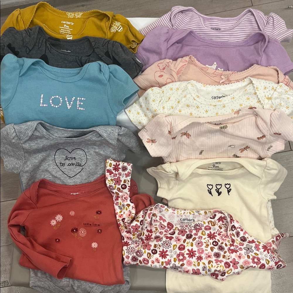 Carter's Multicolor Baby Onesies Collection 9 months